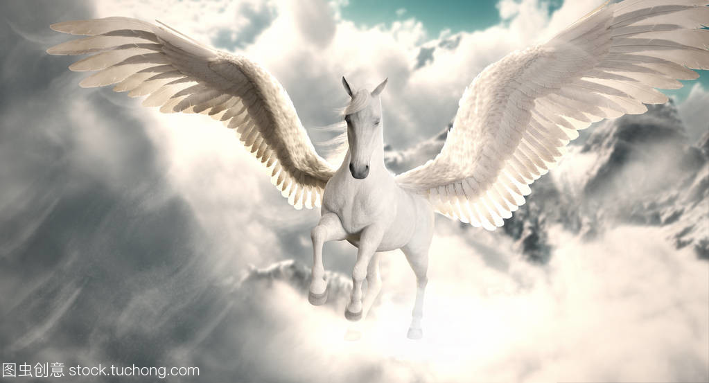 飞马座的壮丽飞行 3D渲染中的天马传奇
